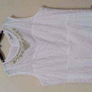 *Roaman's New White Cocktail Special Occasion Sleeveless Dress Plus 28W